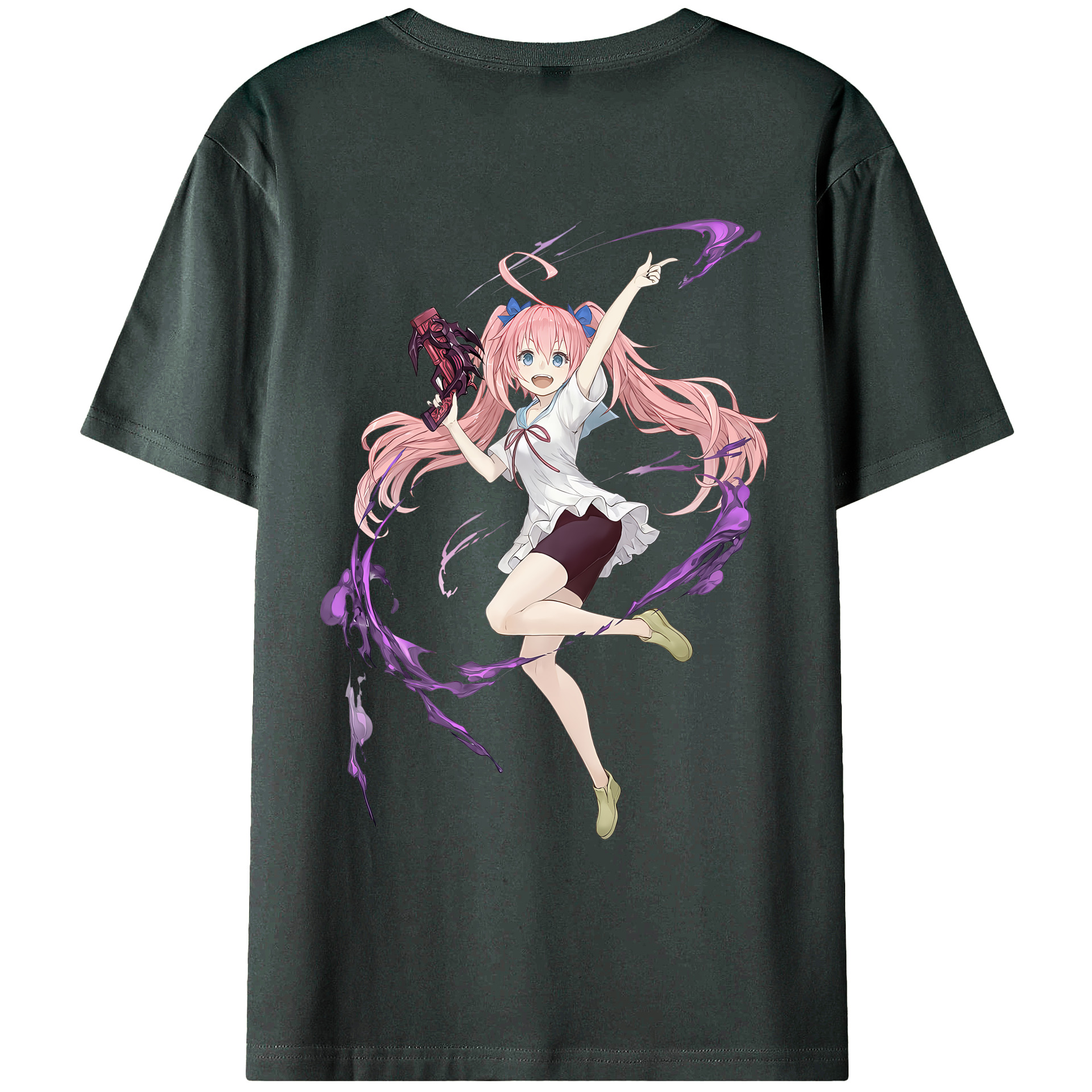 （画像用） 転スラ Regarding Reincarnated to Slime 綿100％ メンズ半袖Tシャツ（バックプリント） 通気性